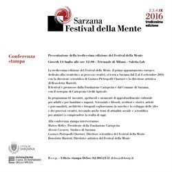 Festival della Mente 2016 - Invito conferenza stampa