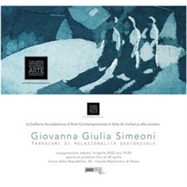 La Galleria Accademica presenta Giovanna Giulia Simeoni. 